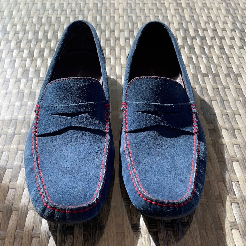 Donald J Pliner Blue Suede Loafers